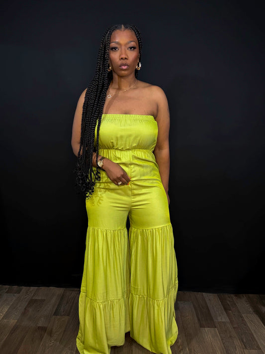 Lime Ruffle Jumpsuit